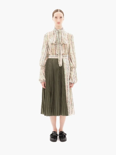 Shop Jw Anderson Pleated Skirt In Green