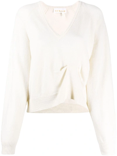 Shop Remain Pinched Detail Wool Jumper In Neutrals
