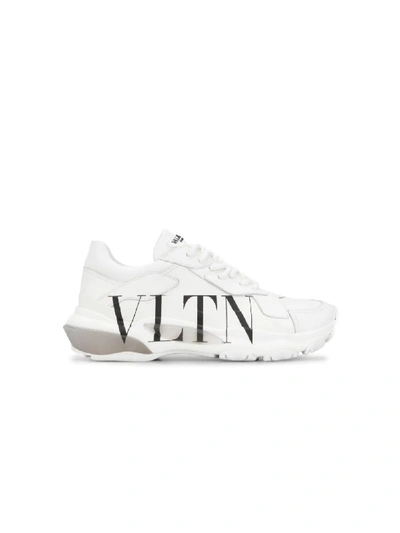 Shop Valentino Bounce Low Top Leather Sneakers In White