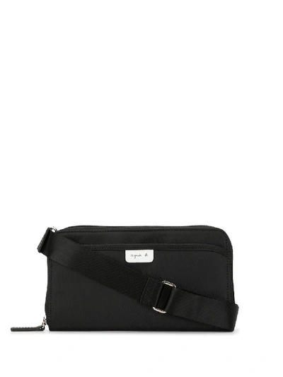 Shop Agnès B. Zipped Messenger Bag In Black