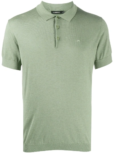 Shop J. Lindeberg Short-sleeved Ribbed Knit Polo Shirt In Green