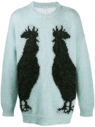 Shop Loewe Rooster Sweater In Blue