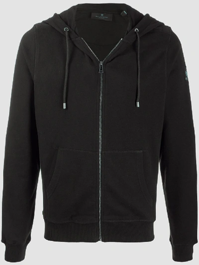 Shop Belstaff Elbow-patch Zipped Hoodie In Black