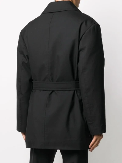Shop Maison Margiela Belted Short Coat In Black