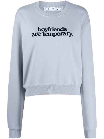 Shop Off-white Slogan Sweatshirt In Blue