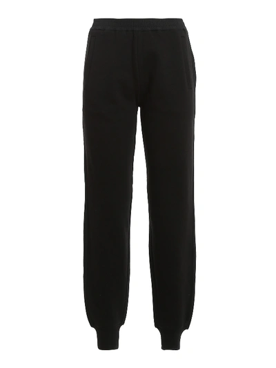 Shop Moncler Logo Patch Cotton Blend Track Pants In Black