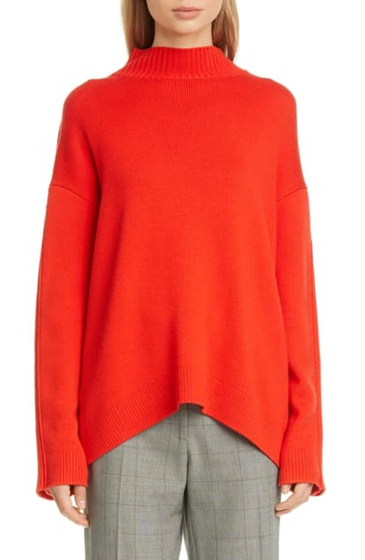 Shop Monse Open Cowl Back Merino Wool Sweater In Code Red