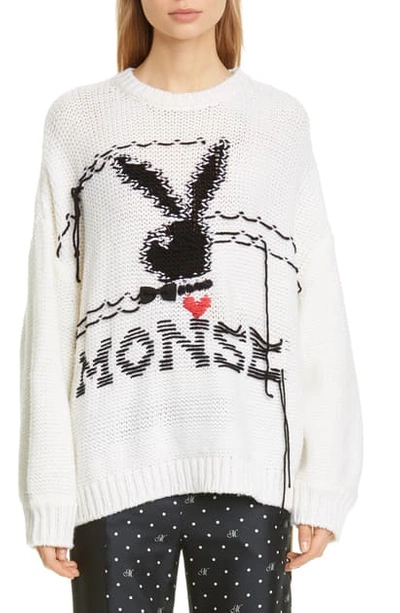Shop Monse X Playboy Merino Wool Sweater In Ivory