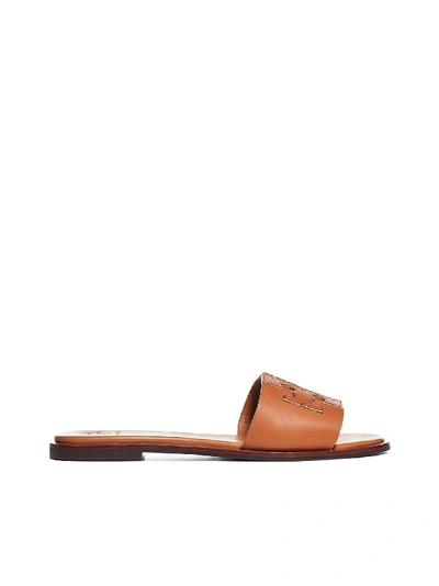 Shop Tory Burch Flat Shoes In Tan Spark Gold