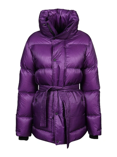 Shop Dsquared2 Quilted Fabric Coat In Violet In Purple