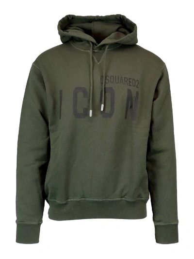 Shop Dsquared2 Green Sweatshirt With Icon Print