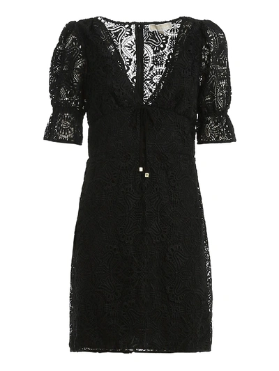 Shop Michael Kors Lace Mini Dress In Black