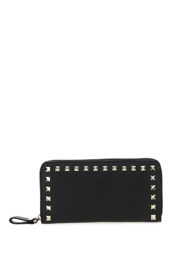 Shop Valentino Rockstud Wallet In Black