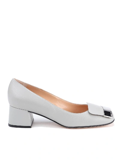 Shop Sergio Rossi Leather Pumps In Grey