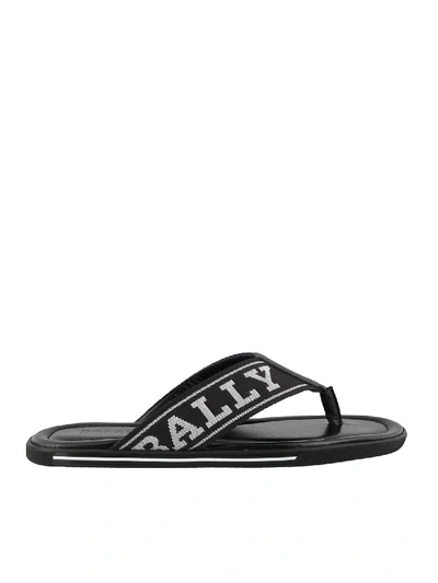 Shop Bally Border Sandals In Black