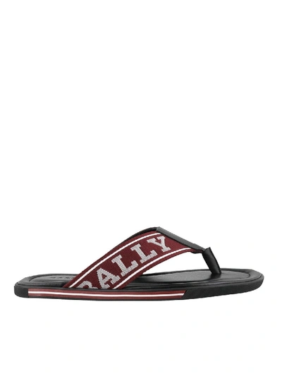 Shop Bally Border Sandals In Red