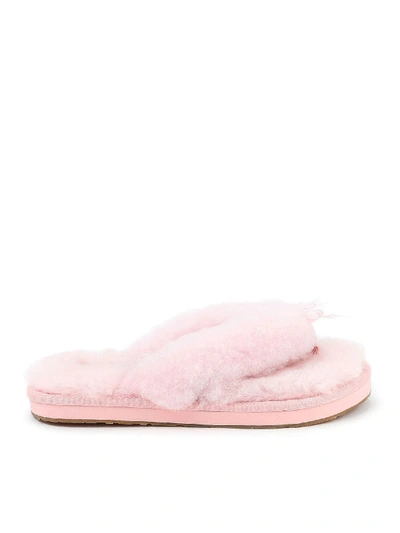 Shop Ugg Fluff Iii Flip Flops In Pink