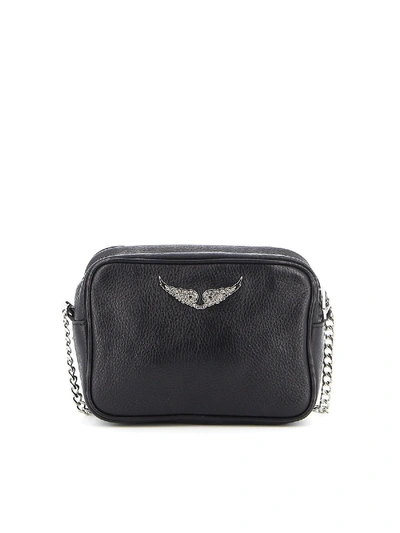Shop Zadig & Voltaire Mini Boxy Bag Hammered Leather In Black