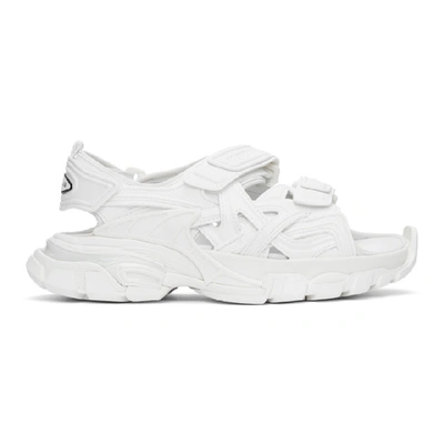 Shop Balenciaga White Track Sandals In 9000 White