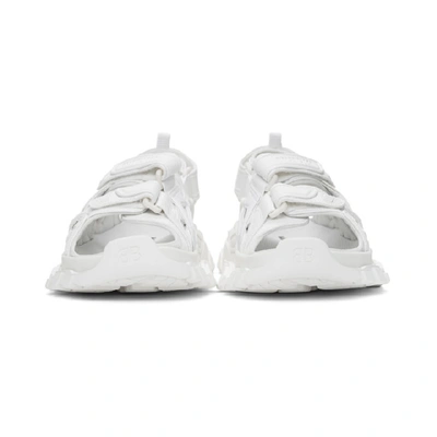 Balenciaga Track Logo-detailed Leather And Rubber Sandals In White 