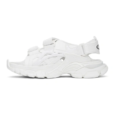 Track Logo-detailed Leather And Rubber Sandals In White