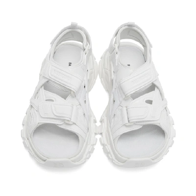 Balenciaga Track Logo-detailed Leather And Rubber Sandals In White 