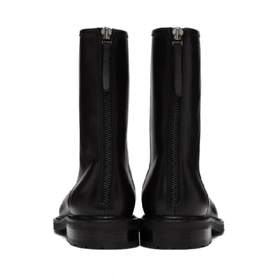 Shop Legres Black Leather Combat Boots In 01 Black