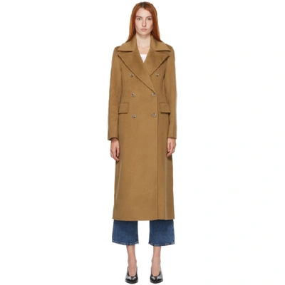 Shop Nanushka Brown Lana Wool Coat In Lt Brown