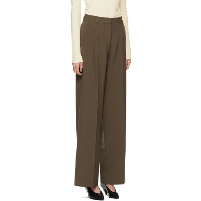 Shop Nanushka Brown Cleo Trousers In Clay