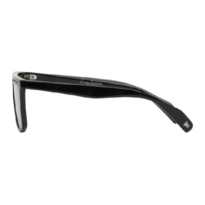 Shop Yohji Yamamoto Black Flat Top Sunglasses In 002 Black