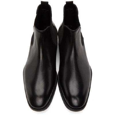 Shop Giorgio Armani Black Beatle Chelsea Boots In 00002