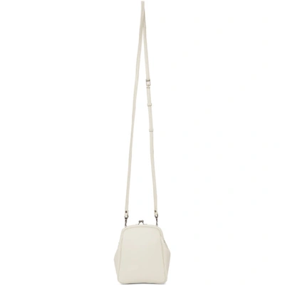 Shop Yohji Yamamoto Off-white Medium Clasp Shoulder Bag In Ivory