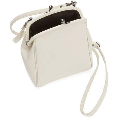 Shop Yohji Yamamoto Off-white Medium Clasp Shoulder Bag In Ivory