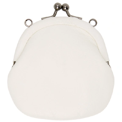 Shop Yohji Yamamoto White Leather Coin Pouch In Ivory