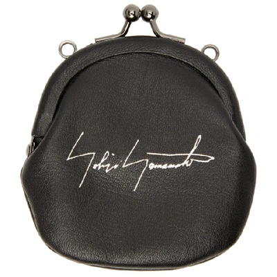 Shop Yohji Yamamoto Black Leather Coin Pouch