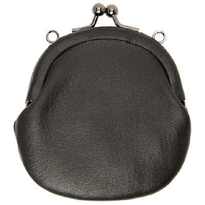 Shop Yohji Yamamoto Black Leather Coin Pouch