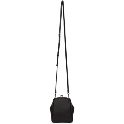 Shop Yohji Yamamoto Black Medium Clasp Shoulder Bag
