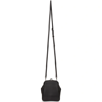 Shop Yohji Yamamoto Black Medium Clasp Shoulder Bag