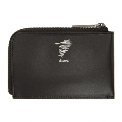 Shop Yohji Yamamoto Black Signature Logo Short Zip Wallet