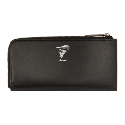 Shop Yohji Yamamoto Black Signature Logo Long Zip Wallet