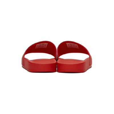 Shop Balenciaga Red Logo Pool Slides In 6090red/wh