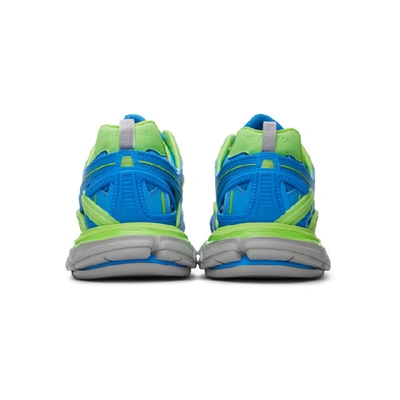Shop Balenciaga Blue And Green Track.2 Sneakers In 4030blue/g