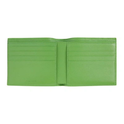 BALENCIAGA 绿色方形双折钱包