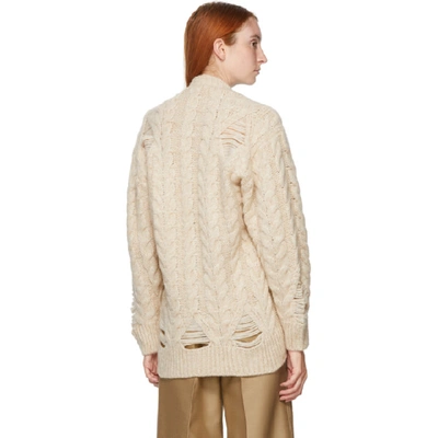 Shop Stella Mccartney Beige Cable Knit Sweater In 9561 Oat