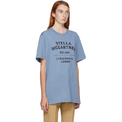 Shop Stella Mccartney Blue 'est. 2001' Logo T-shirt In 4204 Airfrc