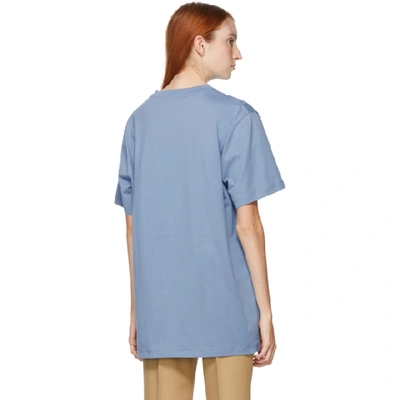 Shop Stella Mccartney Blue 'est. 2001' Logo T-shirt In 4204 Airfrc