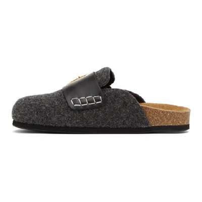 Shop Jw Anderson Grey Felt Buckle Loafers In 819 Anthrct