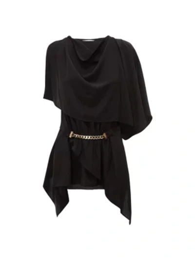 Shop Jw Anderson Layered Sleeveless Chain-front Drape Top In Black