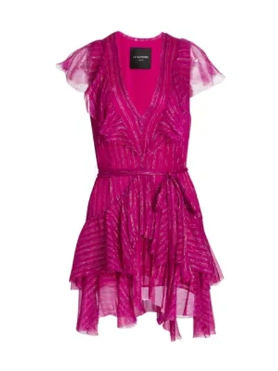 Shop Le Superbe Flirt Metallic Stripe Mini Dress In Hot Rose