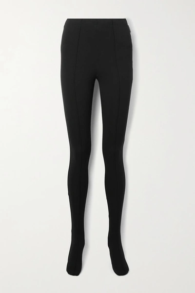 Shop Balenciaga Stretch-ponte Leggings In Black